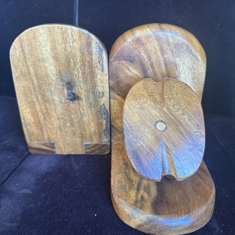 Vintage Book Ends Maritime Nautical Wood Pulley